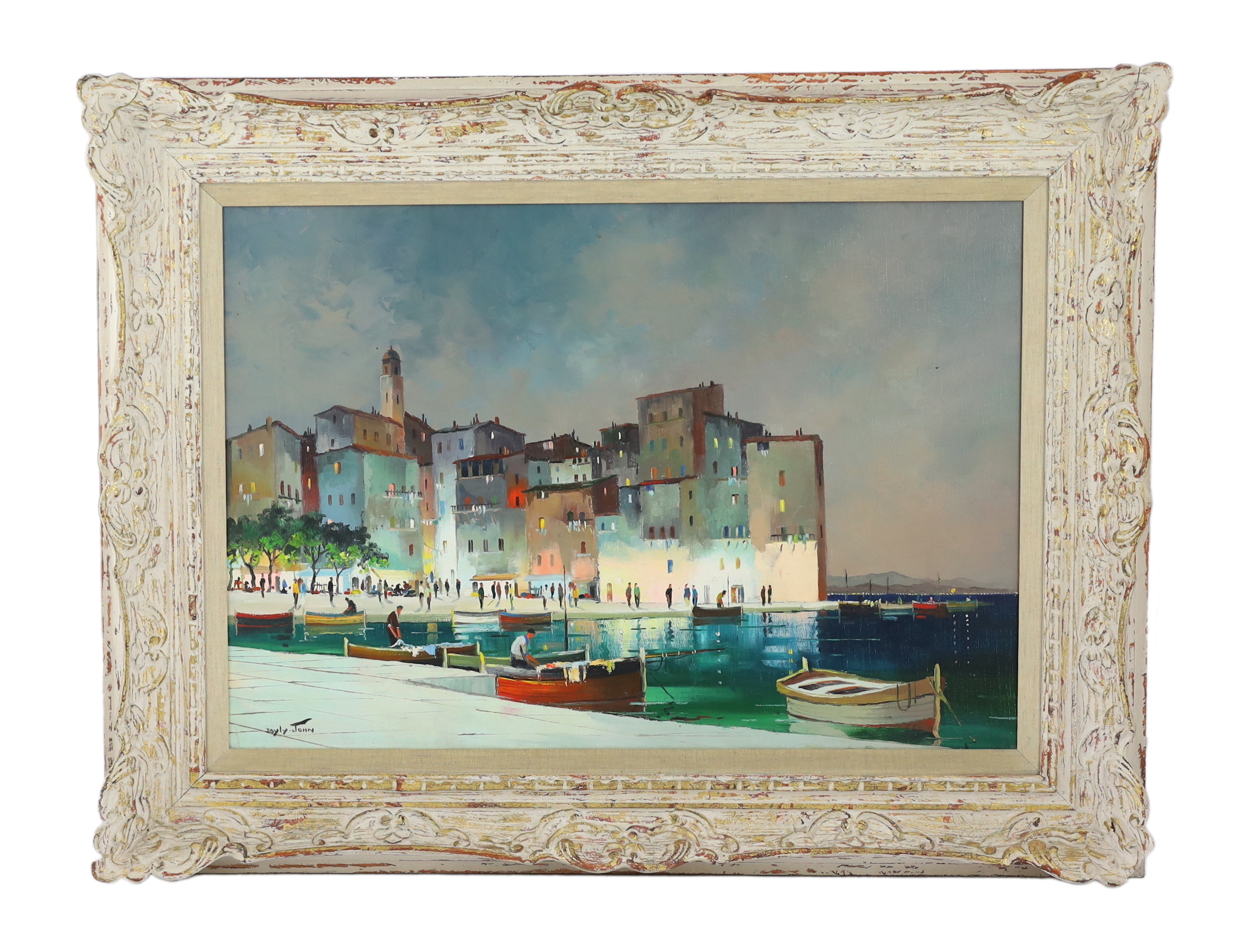 Cecil Rochfort D'Oyly-John (English, 1906-1993), 'St Tropez, 7pm, S of France', oil on canvas, 44 x 64cm